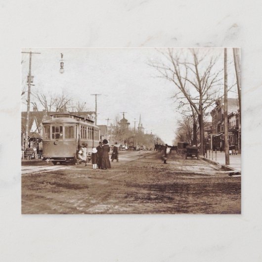 Carte Postale Vineland NJ, Landis Ave, Trolley, Scène, c1910 (Devant)