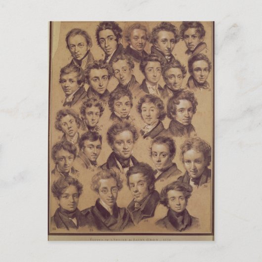 Carte Postale Vingt-cinq élèves du Studio d'Antoine (Devant)