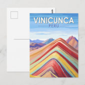 Carte Postale Vinicunca Pérou Travel Art Vintage (Devant / Derrière)