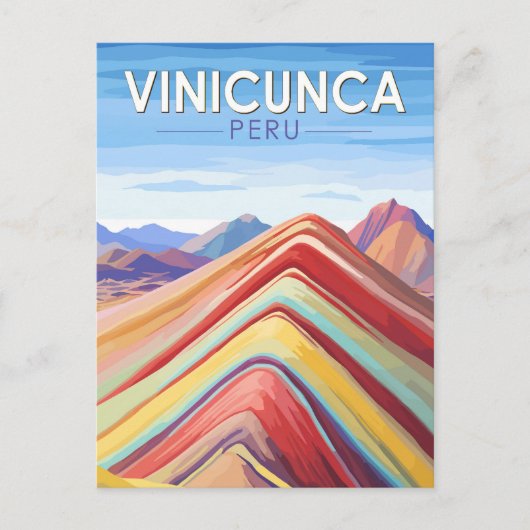 Carte Postale Vinicunca Pérou Travel Art Vintage (Devant)