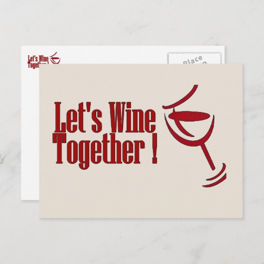Carte Postale Vins ensemble ! (Devant / Derrière)