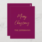 Carte Postale Vins et couleurs or Joyeux Noël (Devant / Derrière)