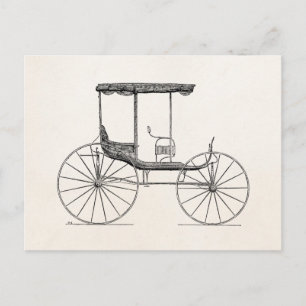 Carte Postale Vintage 1800 s Carriage Horse-Drawn Antique Buggy