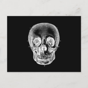 Carte Postale Vintage 1800s Crâne Rétro Anatomique Noir Blanc