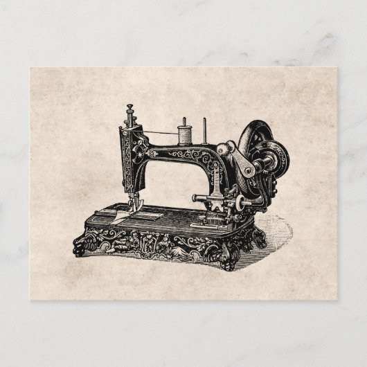 Carte Postale Vintage 1800s Sewing Machine Illustration (Devant)