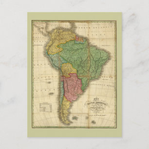 Carte Postale Vintage 1826 South America Map by Anthony Finley