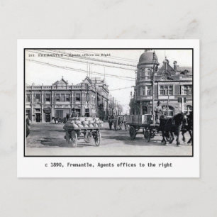 Carte Postale Vintage 1890 Fremantle, Perth, Australie