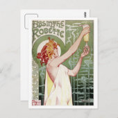 Carte Postale Vintage 1895 Absinthe Robette (Devant / Derrière)