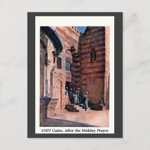 Carte Postale Vintage 1900 Caire Egypte après la prière de midi