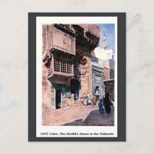 Carte Postale Vintage 1900 Caire Egypte Maison de Cheikh Nahazzi