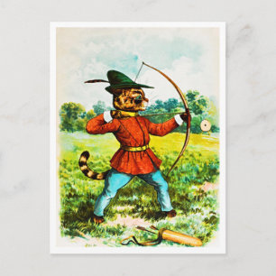 Carte Postale Vintage 1904 Louis Wain Robin Hood Tir à l'arc