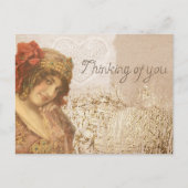 Carte Postale Vintage 1920 Flapper Thinking of You (Devant)