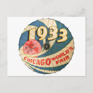 Carte Postale Vintage 1933 Chicago World's Fair Souvenir Art