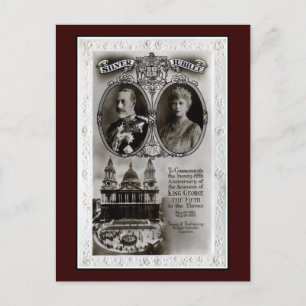Carte Postale Vintage 1935, 25e anniversaire d'accession King Ge