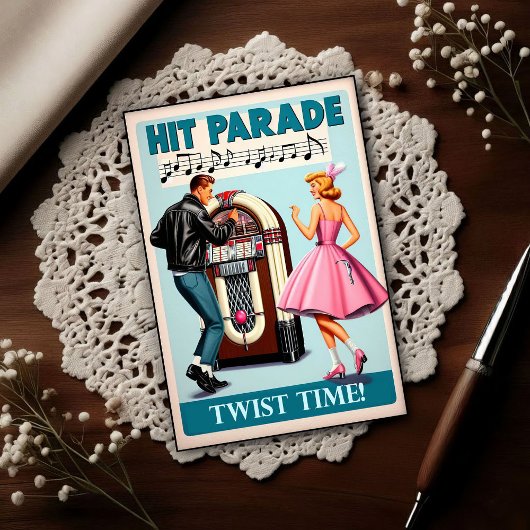 Carte Postale Vintage 1950s Dance Party