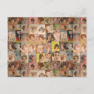 Carte Postale Vintage 1960 Coiffure Collage Fête des Mères