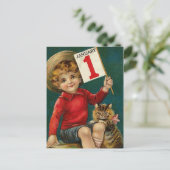 Carte Postale Vintage 1er janvier (Debout devant)