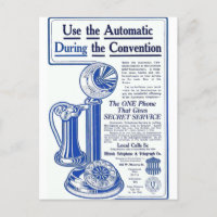 Vintage 20e siècle Téléphone Papier Advert