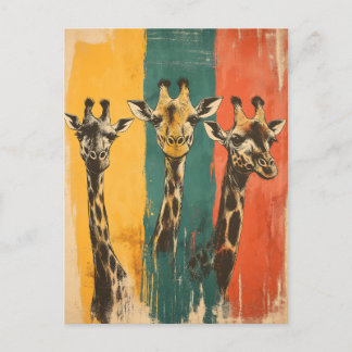 Carte Postale Vintage 3 girafes