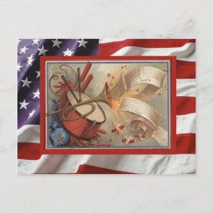 Carte Postale Vintage 4 juillet, Fête