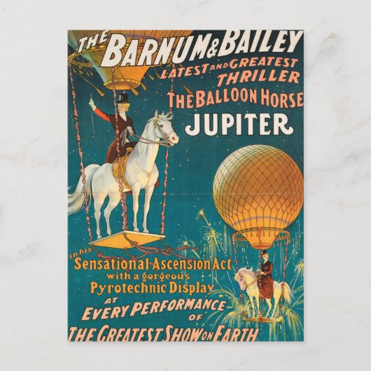 Carte Postale Vintage 6 cirque Barnum & Bailey - (Devant)
