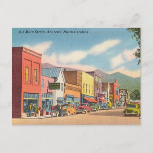 Carte Postale Vintage A-1 Mainstreet, Andrews, Caroline du Nord