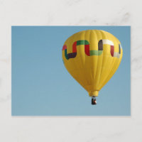 Carte postale Vintage à ballon à air chaud jaune
