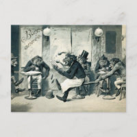 Carte postale vintage à la barre de singes