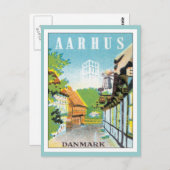 Carte Postale Vintage Aarhus Danemark (Devant / Derrière)