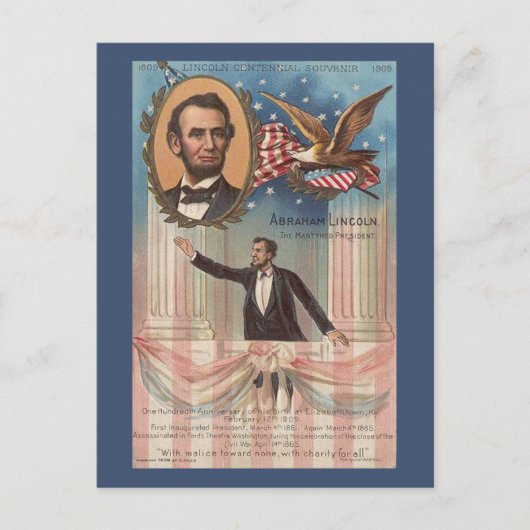 Carte postale Vintage Abraham Lincoln (Devant)