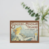 Carte postale Vintage Ad Biscuits Chocolat Delacre (Debout devant)