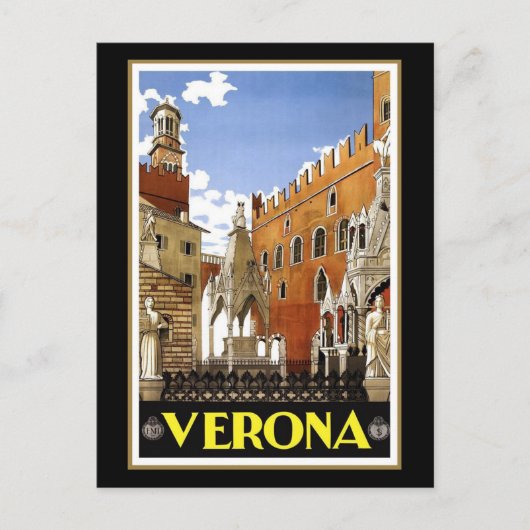 Carte Postale Vintage affiche de voyage, Vérone, Italie, (Devant)