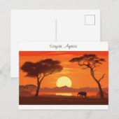 Carte Postale Vintage African Safari  (Devant / Derrière)