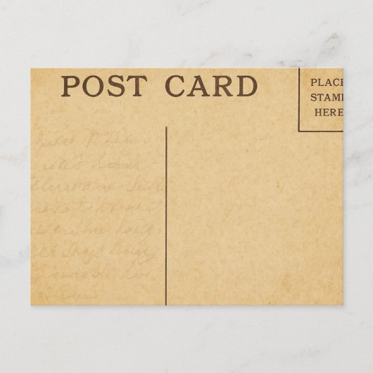 Carte postale Vintage âgée avec écriture cachée (Devant)