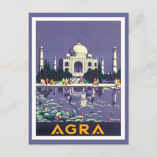Carte Postale Vintage Agra Taj Mahal Inde (Devant)