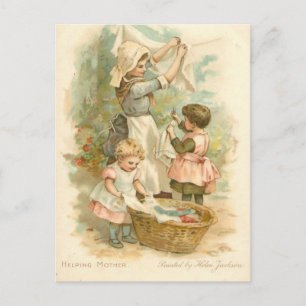 Carte Postale Vintage aider la mère