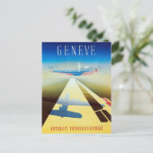 Carte Postale Vintage Airline Genève Suisse Voyage (Debout devant)