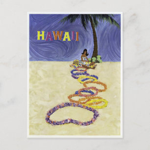 Carte Postale Vintage Airline Hawaii Travel