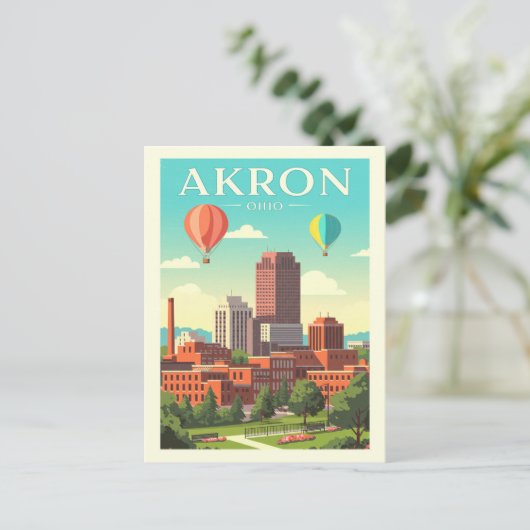 Carte Postale Vintage Akron Ohio (Debout devant)