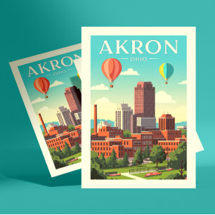 Carte Postale Vintage Akron Ohio