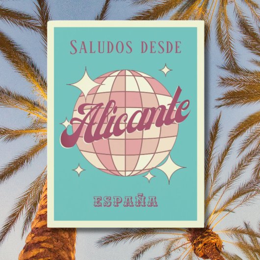 Carte postale Vintage Alicante Espagne España Retr