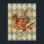 Carte Postale Vintage Alice White Rabbit<br><div class="desc">Ces t-shirts et autres objets ont une représentation stylisée de l'époque victorienne vintage Tenniel illustration du lapin blanc des aventures classiques d'Alice au pays des merveilles. L'image a une texture usée pour un look défraîchi et déprimé.</div>