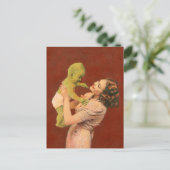 Carte Postale vintage Alien Baby Et Mère (Debout devant)