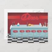 Carte Postale Vintage All American Diner (Devant / Derrière)