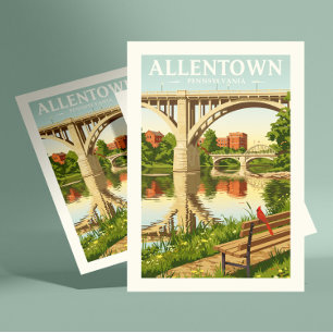 Carte Postale Vintage Allentown Pennsylvanie