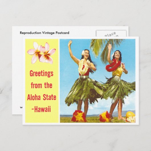 Carte Postale Vintage Aloha (Devant / Derrière)
