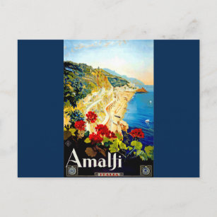 Carte Postale Vintage Amalfi Italie Europe Travel