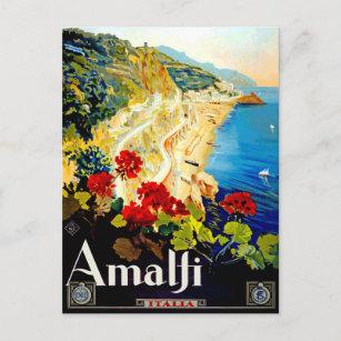 Carte Postale Vintage Amalfi Italie Europe Travel