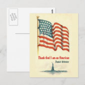 Carte Postale vintage American Flag Gratitude (Devant / Derrière)