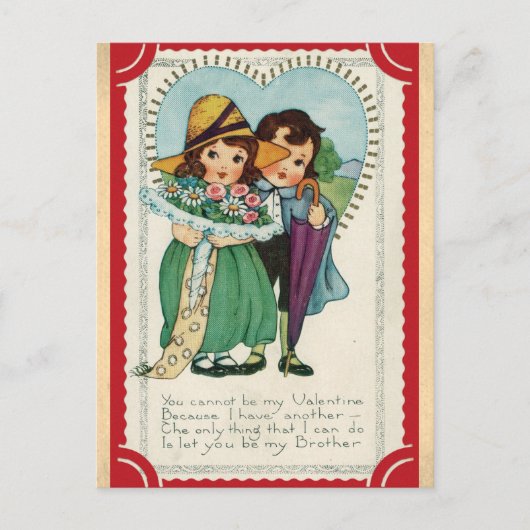 Carte Postale Vintage Ami Platonique Valentines Jour (Devant)